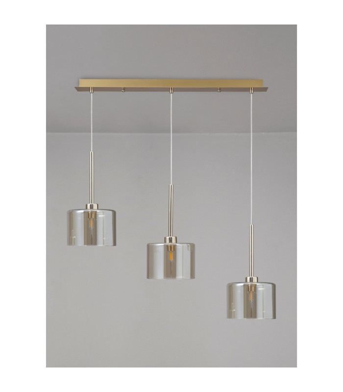 Baldwin Linear Pendant 2m 3 x G9 French Gold/Cognac Type C Shade-10