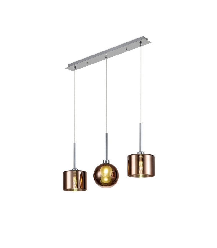 Baldwin Linear Pendant 2m 3 x G9 Polished Chrome/Copper/Frosted Type C