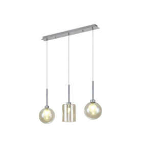 Baldwin Linear Pendant 2m 3 x G9 Polished Chrome/Cognac/Frosted Type C
