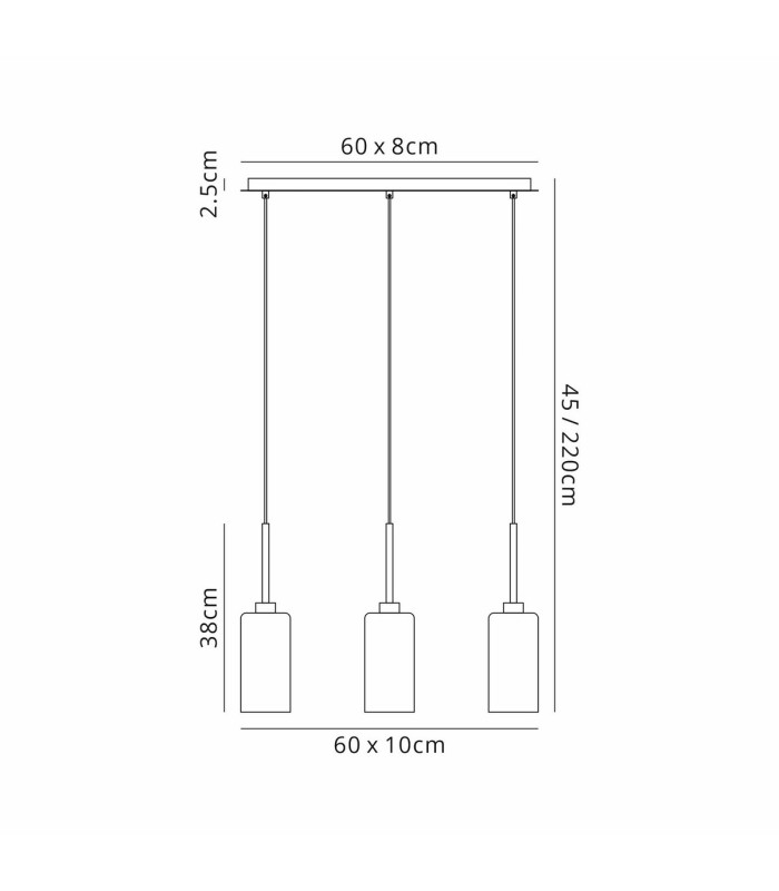 Baldwin Linear Pendant 2m 3 x G9 French Gold/Chrome Type A Shade-2