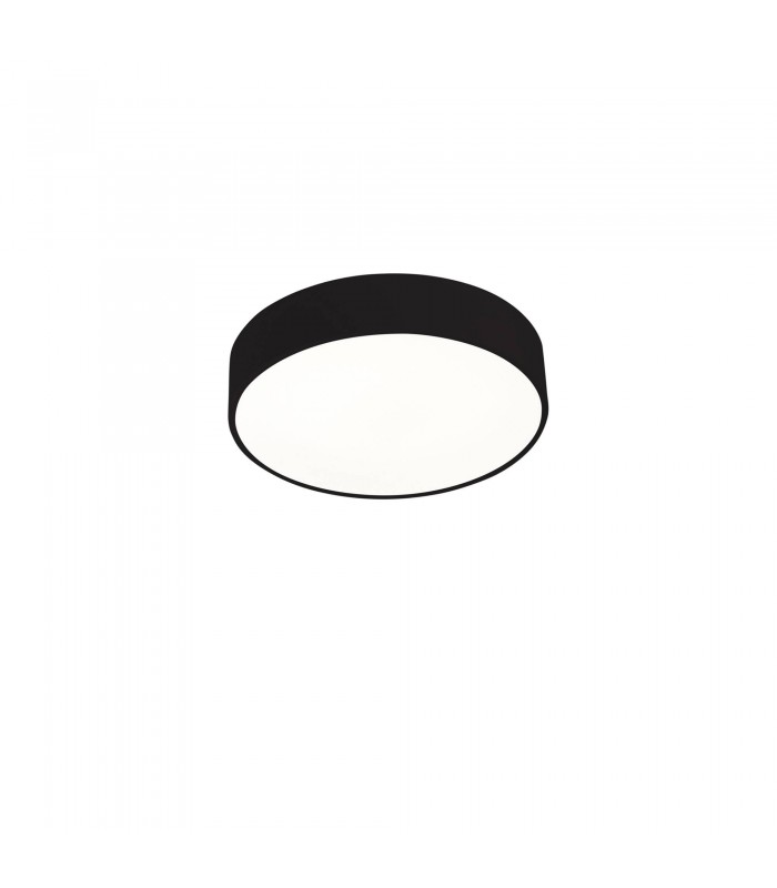 LED Round Flush Ceiling Light Black 33cm 2720lm 3000K - 1