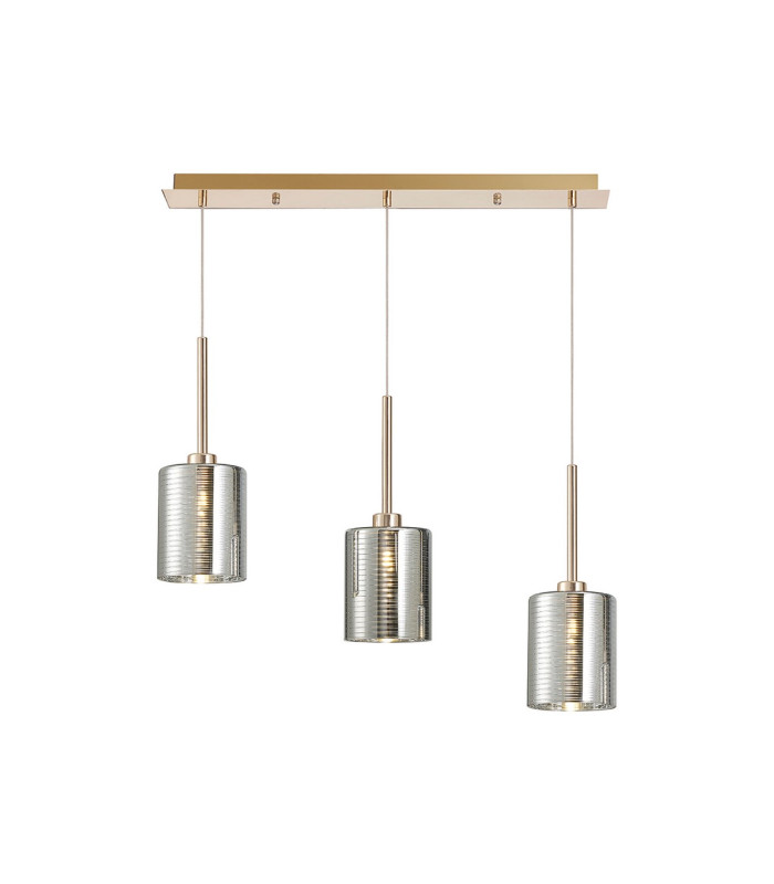 Baldwin Linear Pendant 2m 3 x G9 French Gold/Chrome Lined Type B Shade-1