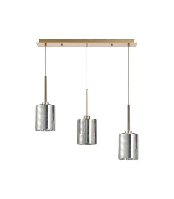 Baldwin Linear Pendant 2m 3 x G9 French Gold/Chrome Lined Type B Shade-4