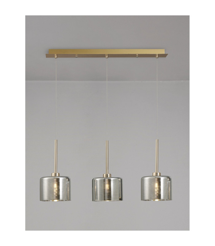 Baldwin Linear Pendant 2m 3 x G9 French Gold/Chrome Type C Shade-3