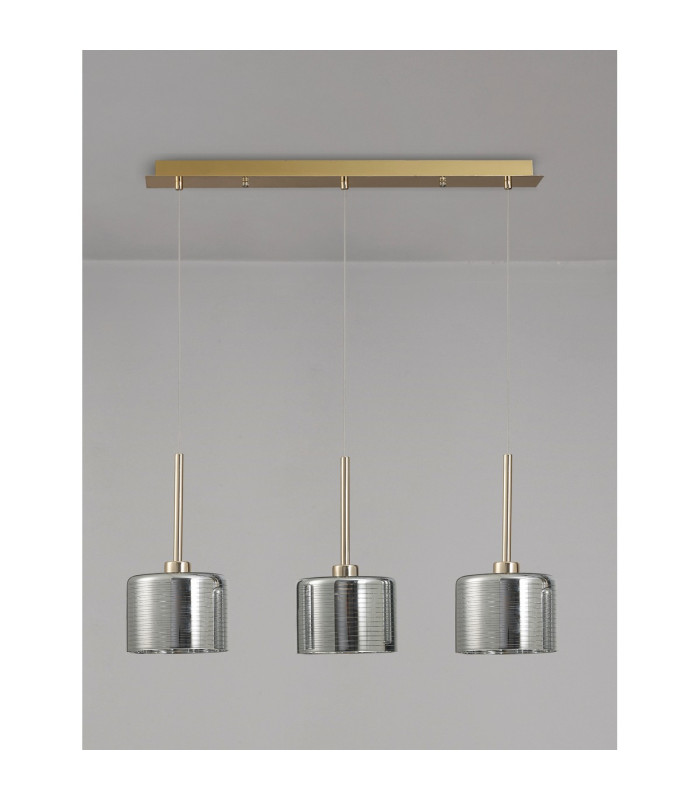 Baldwin Linear Pendant 2m 3 x G9 French Gold/Chrome Type C Shade-10
