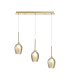 Baldwin Linear Pendant 2m 3 x G9 French Gold/Smoke/Frosted Type D Shade-1
