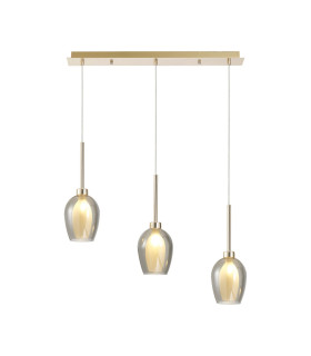 Baldwin Linear Pendant 2m 3 x G9 French Gold/Smoke/Frosted Type D Shade-1