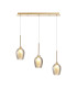 Baldwin Linear Pendant 2m 3 x G9 French Gold/Smoke/Frosted Type D Shade-5