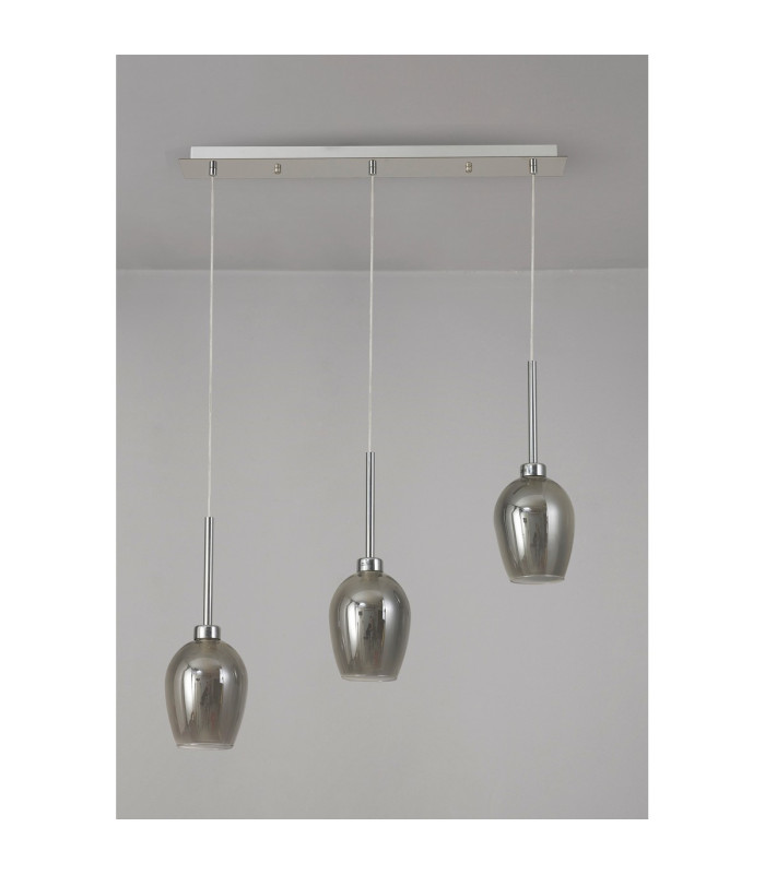 Baldwin Linear Pendant 2m 3 x G9 French Gold/Smoke/Frosted Type D Shade-11