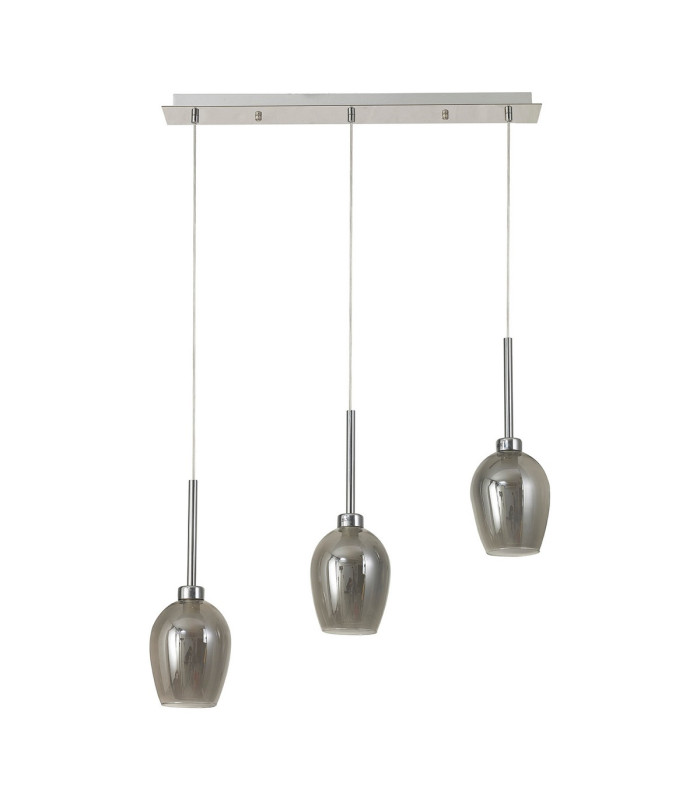 Baldwin Linear Pendant 2m 3 x G9 Polished Chrome/Smoke/Frosted Type D Shade-4