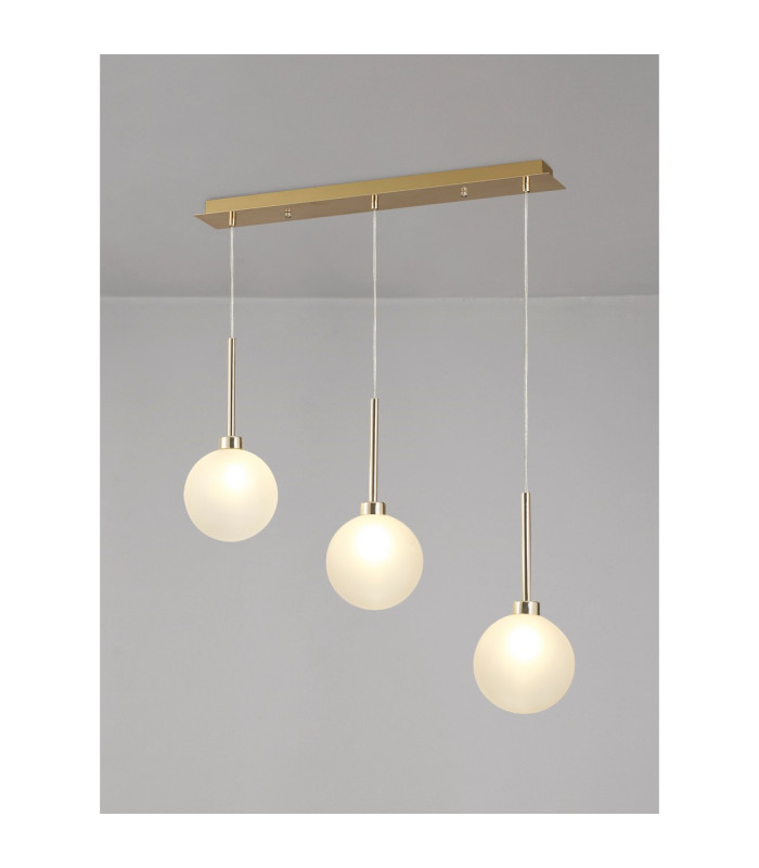 Baldwin Linear Pendant 2m 3 x G9 French Gold/Frosted Type G Shade-3