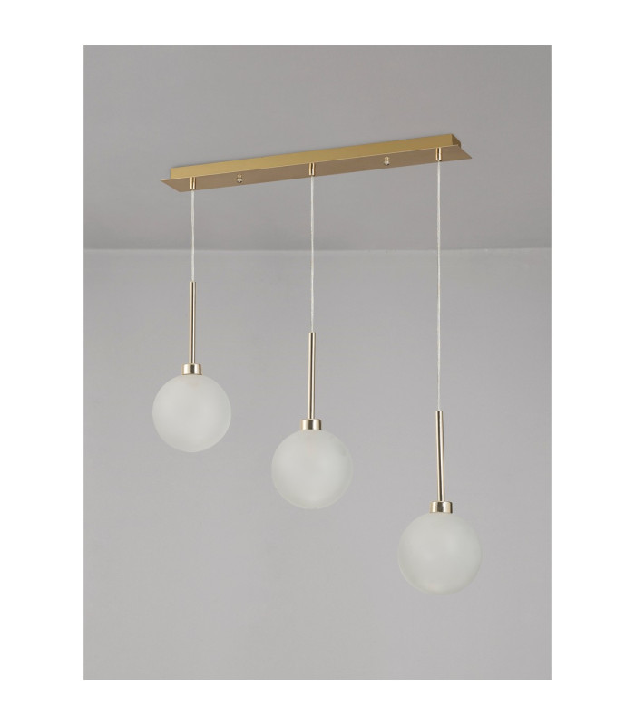 Baldwin Linear Pendant 2m 3 x G9 French Gold/Frosted Type G Shade-9