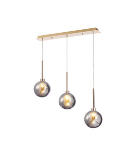 Baldwin Linear Pendant 2m 3 x G9 French Gold/Chrome/Frosted Type G Shade-1