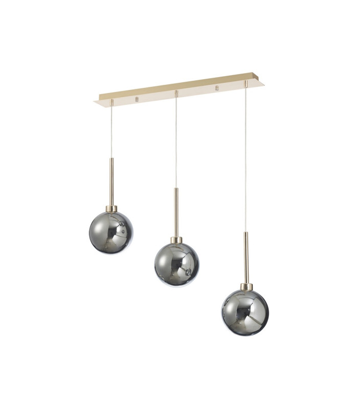 Baldwin Linear Pendant 2m 3 x G9 French Gold/Chrome/Frosted Type G Shade-4