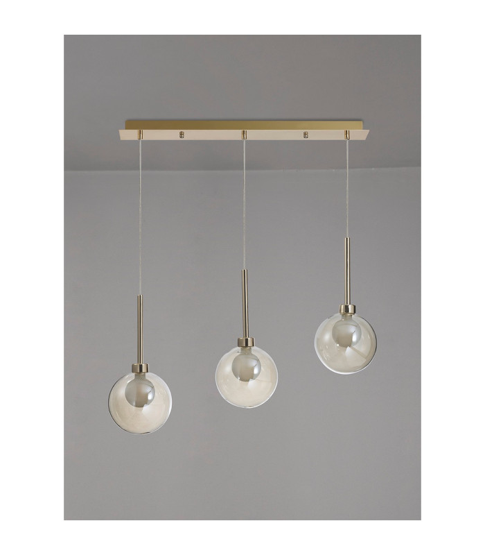 Baldwin Linear Pendant 2m 3 x G9 French Gold/Cognac/Frosted Type G Shade-10
