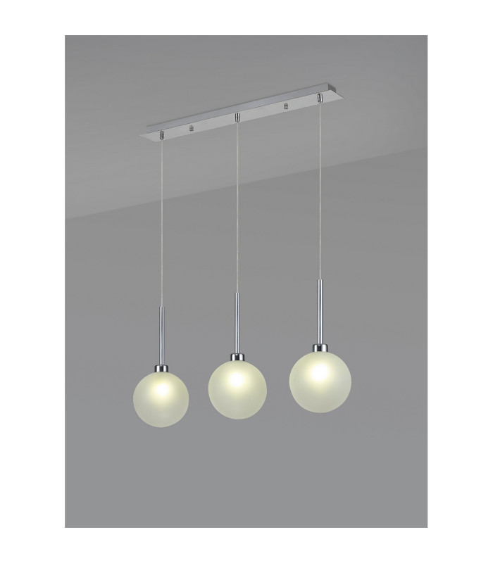 Baldwin Linear Pendant 2m 3 x G9 Polished Chrome/Frosted Type G Shade-3