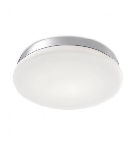 Bathroom LED Round Flush Ceiling Light Chrome 27.4cm 2495lm 3000K IP44 - 1