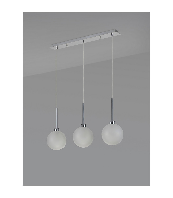Baldwin Linear Pendant 2m 3 x G9 Polished Chrome/Frosted Type G Shade-10