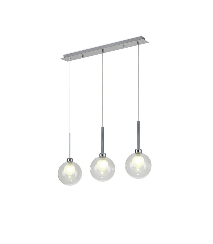Baldwin Linear Pendant 2m 3 x G9 Polished Chrome/Clear/Frosted Type G Shade-1