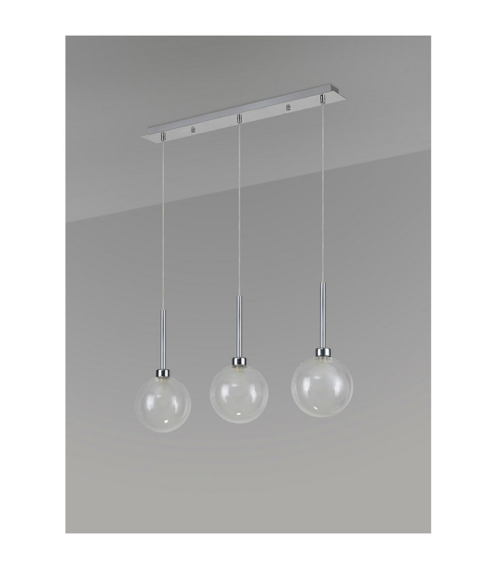 Baldwin Linear Pendant 2m 3 x G9 Polished Chrome/Clear/Frosted Type G Shade-11
