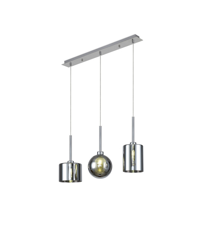 Baldwin Linear Pendant 2m 3 x G9 Polished Chrome/Chrome/Frosted Type B