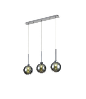 Baldwin Linear Pendant 2m 3 x G9 Polished Chrome/Chrome/Frosted Type G Shade-1