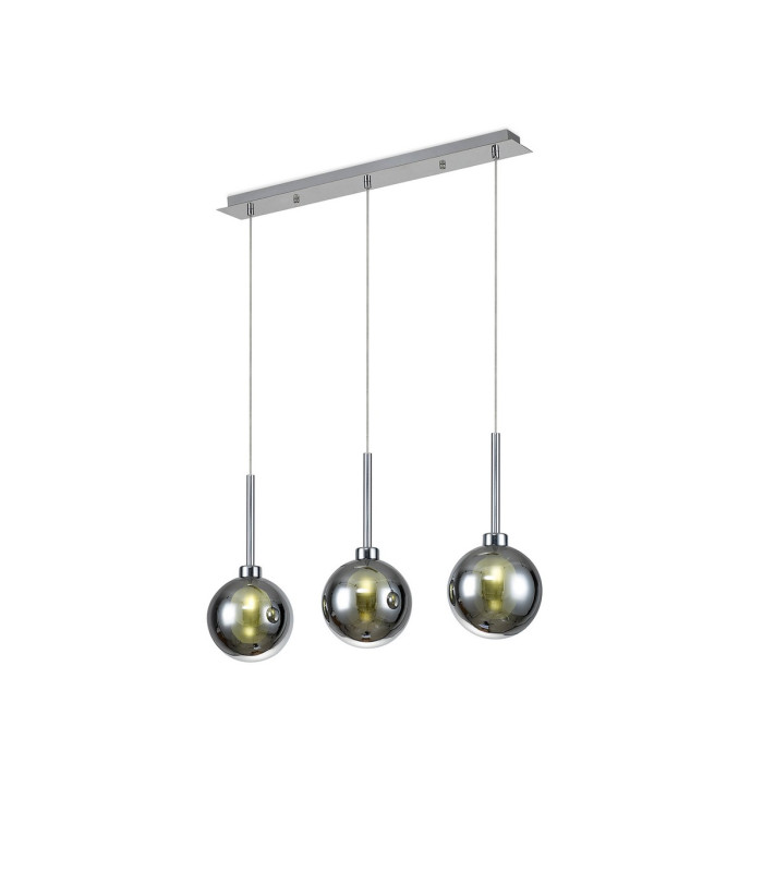 Baldwin Linear Pendant 2m 3 x G9 Polished Chrome/Chrome/Frosted Type G Shade-1