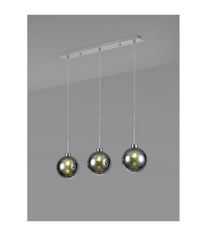 Baldwin Linear Pendant 2m 3 x G9 Polished Chrome/Chrome/Frosted Type G Shade-3