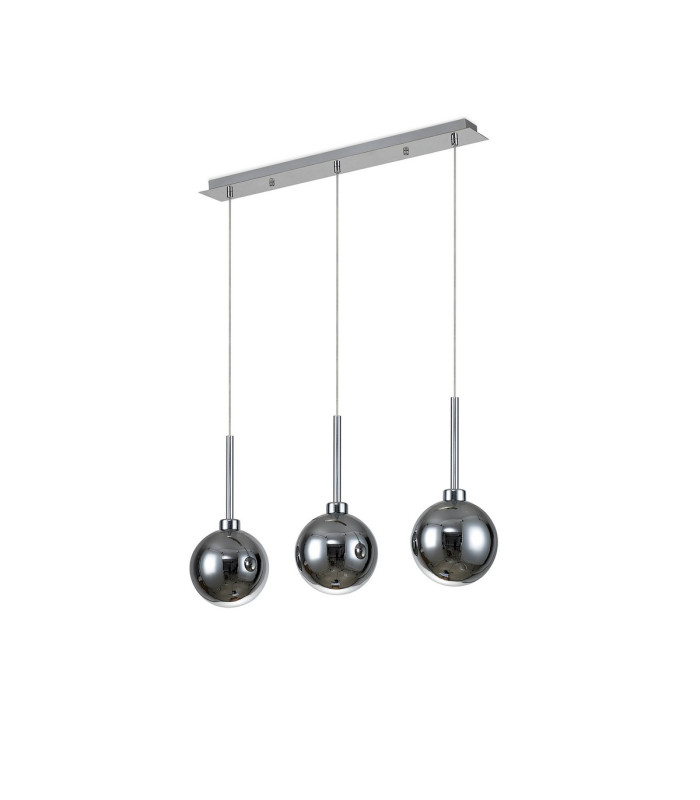 Baldwin Linear Pendant 2m 3 x G9 Polished Chrome/Chrome/Frosted Type G Shade-4