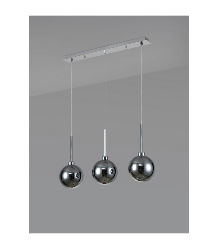 Baldwin Linear Pendant 2m 3 x G9 Polished Chrome/Chrome/Frosted Type G Shade-11