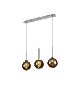 Baldwin Linear Pendant 2m 3 x G9 Polished Chrome/Copper/Frosted Type G Shade-1