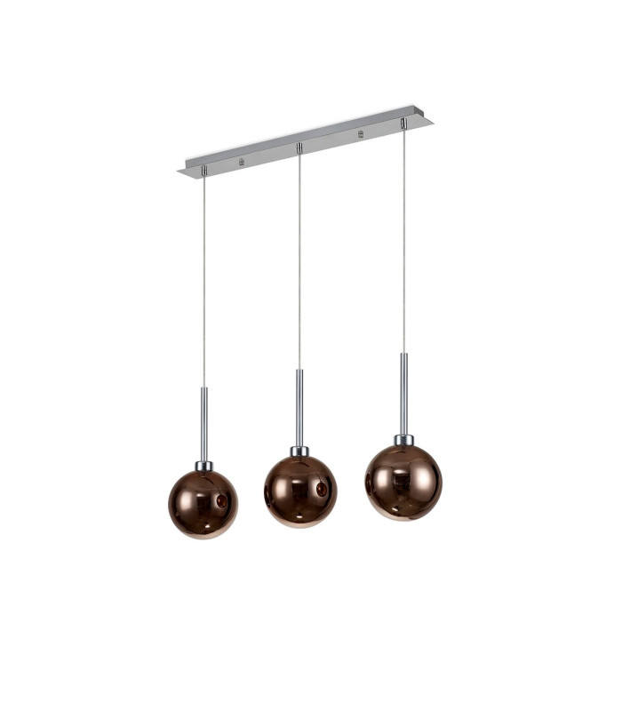 Baldwin Linear Pendant 2m 3 x G9 Polished Chrome/Copper/Frosted Type G Shade-4
