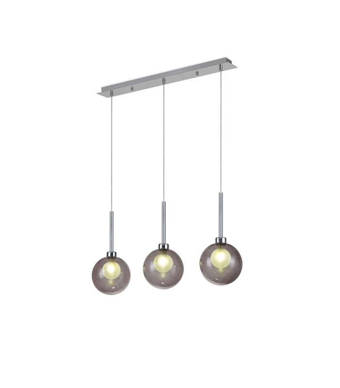 Baldwin Linear Pendant 2m 3 x G9 Polished Chrome/Smoked/Frosted Type G Shade-1