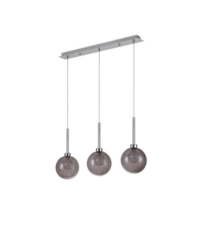 Baldwin Linear Pendant 2m 3 x G9 Polished Chrome/Smoked/Frosted Type G Shade-4