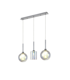 Baldwin Linear Pendant 2m 3 x G9 Polished Chrome/Iridescent/Frosted Type B