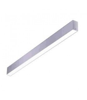 LED Linear Flush Ceiling Light Grey 120cm 2635lm 4000K - 1