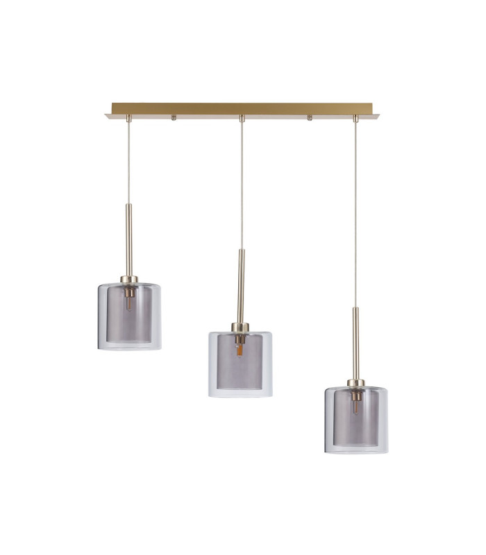Baldwin Linear Pendant 2m 3 x G9 French Gold/Smoked/Clear Type H Shade-4