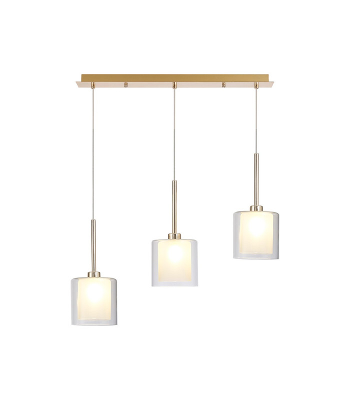Baldwin Linear Pendant 2m 3 x G9 French Gold/Frosted/Clear Type H Shade-1