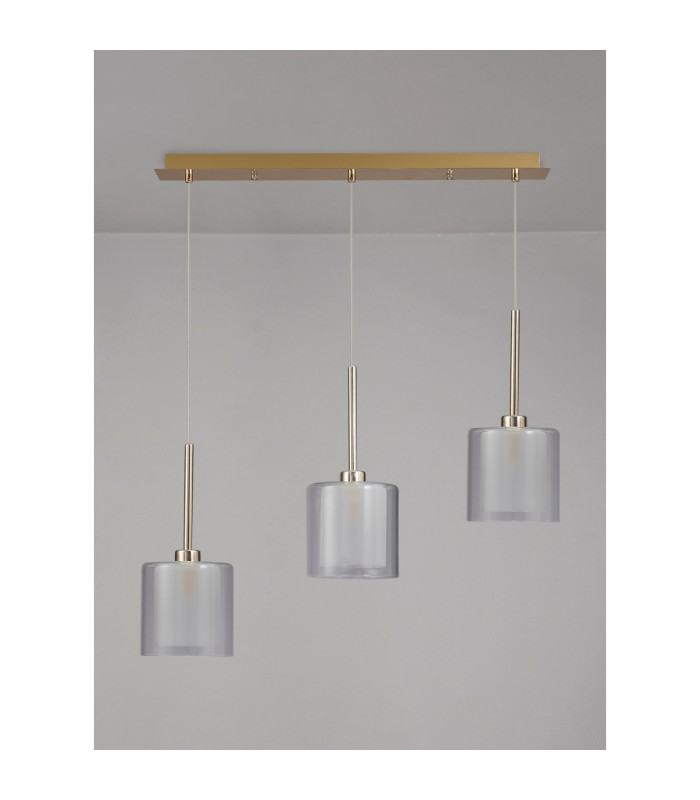 Baldwin Linear Pendant 2m 3 x G9 French Gold/Frosted/Clear Type H Shade-10