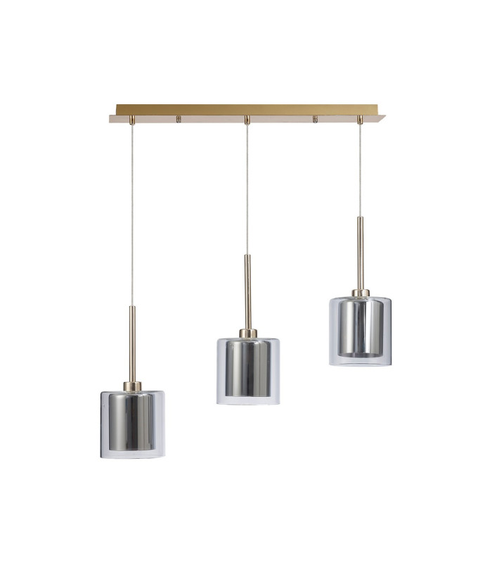 Baldwin Linear Pendant 2m 3 x G9 French Gold/Chrome/Clear Type H Shade-4