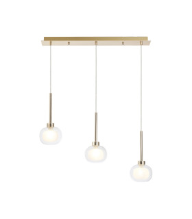 Baldwin Linear Pendant 2m 3 x G9 French Gold/Frosted/Clear Type M Shade-1