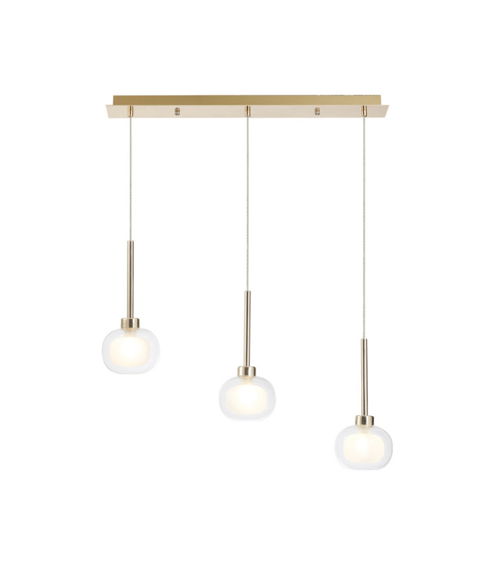 Baldwin Linear Pendant 2m 3 x G9 French Gold/Frosted/Clear Type M Shade-1