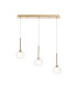 Baldwin Linear Pendant 2m 3 x G9 French Gold/Frosted/Clear Type M Shade-5
