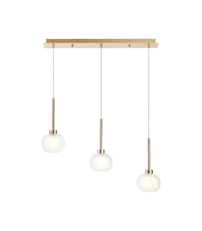 Baldwin Linear Pendant 2m 3 x G9 French Gold/Frosted/Clear Type M Shade-5