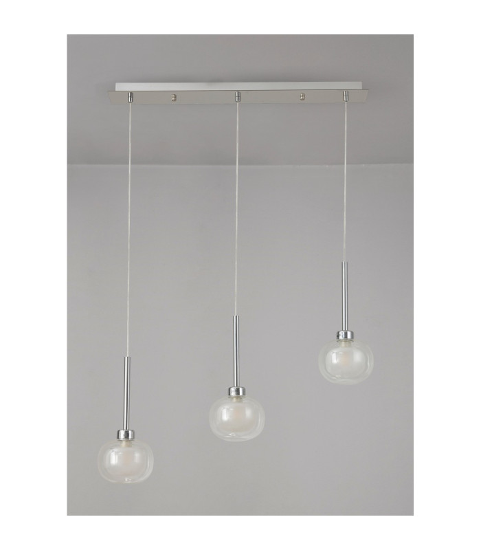 Baldwin Linear Pendant 2m 3 x G9 French Gold/Frosted/Clear Type M Shade-11