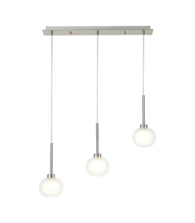 Baldwin Linear Pendant 2m 3 x G9 Polished Chrome/Frosted/Clear Type M Shade-1