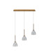 Baldwin Linear Pendant 2m Curved Cone Glass (U) 3 Light G9 French Gold/Iridescent/Opal/Matt Gold-4