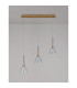 Baldwin Linear Pendant 2m Curved Cone Glass (U) 3 Light G9 French Gold/Iridescent/Opal/Matt Gold-10