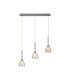 Baldwin Linear 2m Pendant Curved Cone Glass (U) 3 Light G9 Polished Chrome/Iridescent/Opal-1