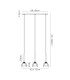 Baldwin Linear 2m Pendant Curved Cone Glass (U) 3 Light G9 Polished Chrome/Iridescent/Opal-2